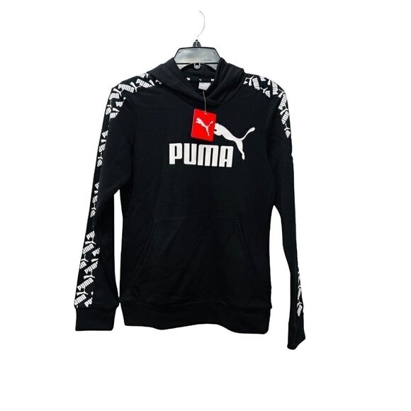 Women's PUMA Amplified Black Hoodie w/Kangaroo pocket Size XS NWT - Picture 3 of 13